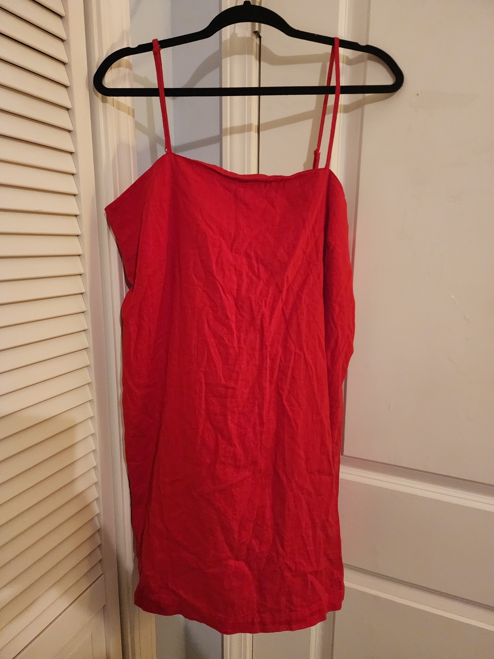 a new day Red Spaghetti Strap Linen Dress